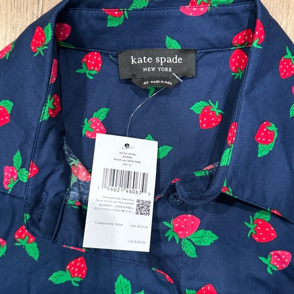 🆕 Kate Spade tossed strawberry shirtdress - Picture 8 of 9